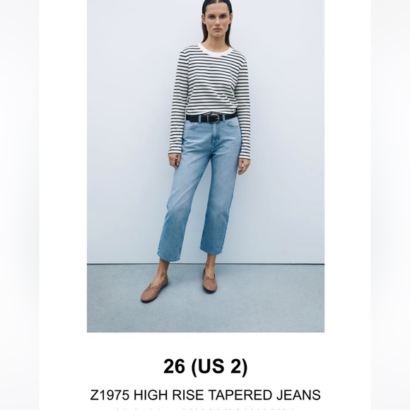 Zara Denim - Blue High Rise Tapered Jeans